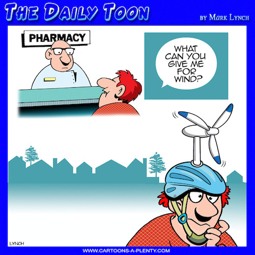 Cartoon: Farting (medium) by toons tagged wind,turbines,farts,pharmacy,wind,turbines,farts,pharmacy