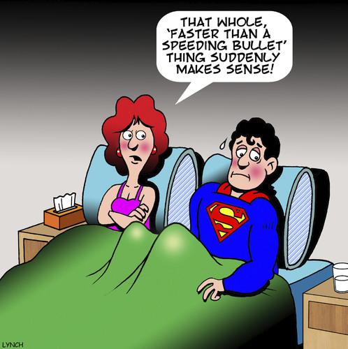 Cartoon: Faster than a speeding bullet (medium) by toons tagged premature,ejaculation,superman,faster,than,speeding,bullet,premature,ejaculation,superman,faster,than,speeding,bullet
