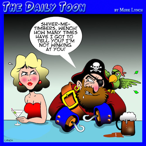 Cartoon: Flirting (medium) by toons tagged winking,pick,up,lines,pirates,winking,pick,up,lines,pirates