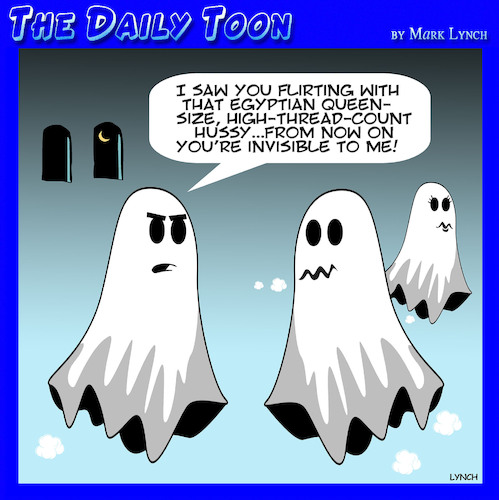 Cartoon: Flirting (medium) by toons tagged ghosts,flirt,sheet,sets,afterlife,ghosts,flirt,sheet,sets,afterlife