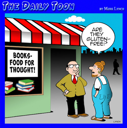 Cartoon: Gluten free (medium) by toons tagged food,for,thought,book,shop,sales,food,for,thought,book,shop,sales