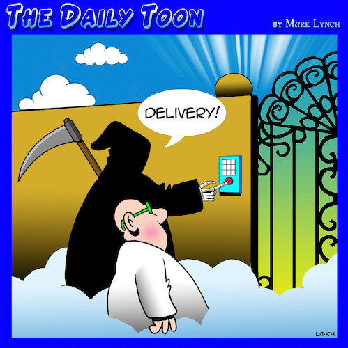Cartoon: Grim Reaper (medium) by toons tagged amazon,deliveries,uber,delivery,angel,of,death,parcel,amazon,deliveries,uber,delivery,angel,of,death,parcel