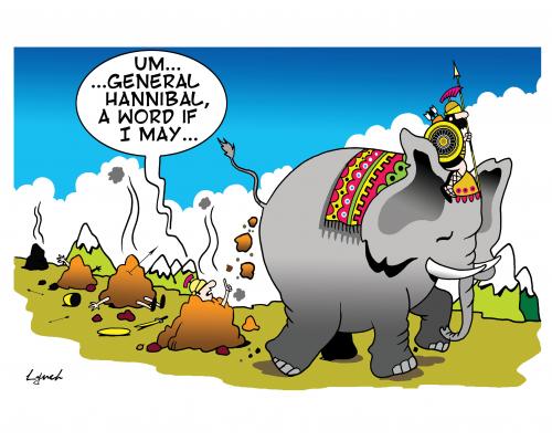 Cartoon: Hannibal (medium) by toons tagged hannibal,soldiers,roman,empire,alps,elephants