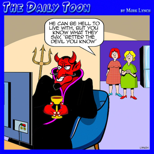 Cartoon: Hell to live with (medium) by toons tagged devil,prince,of,darkness,devil,prince,of,darkness