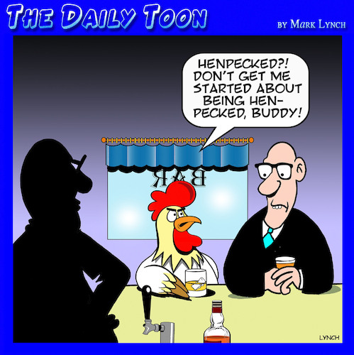 Cartoon: Henpecked (medium) by toons tagged rooster,hen,pecked,nagging,rooster,hen,pecked,nagging