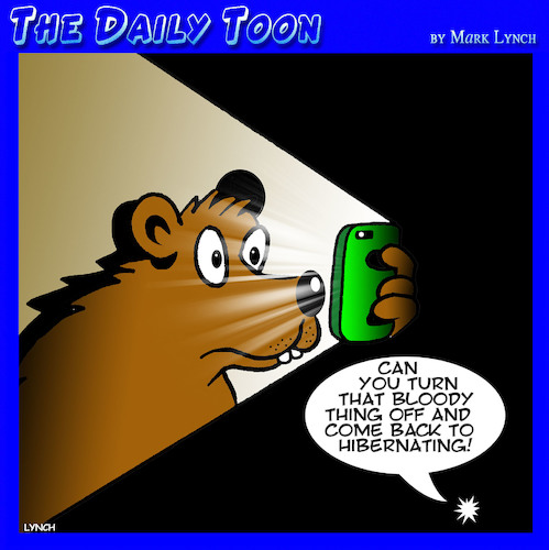 Cartoon: Hibernation (medium) by toons tagged smart,phones,bears,hibernating,phone,addiction,animals,smart,phones,bears,hibernating,phone,addiction,animals