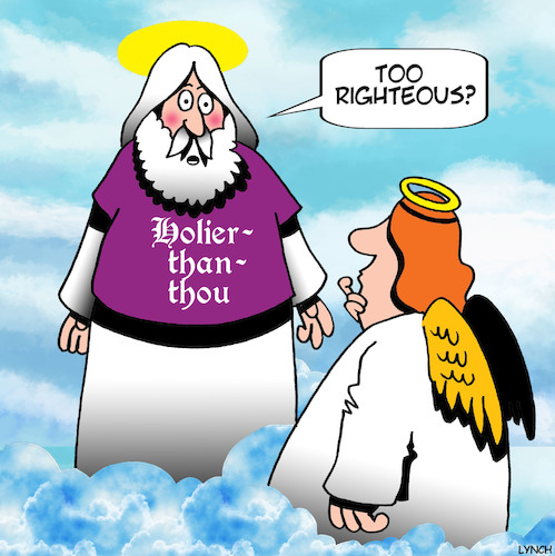 Cartoon: Holier than thou (medium) by toons tagged righteous,holier,than,thou,shirt,design,angels,halo,righteous,holier,than,thou,shirt,design,angels,halo