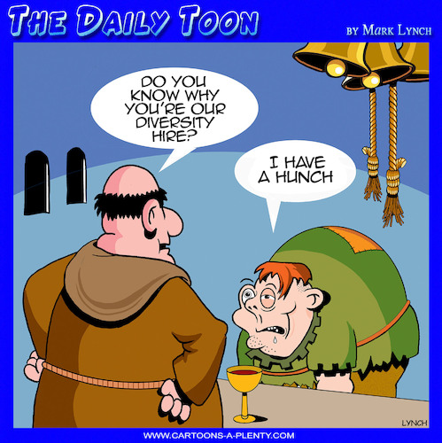 Cartoon: Hunchback of Notre Dame (medium) by toons tagged diversity,hires,bellringer,quasimodo,diversity,hires,bellringer,quasimodo