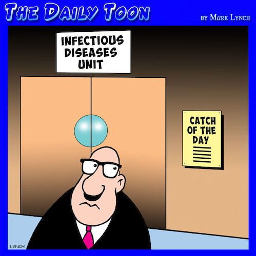 Cartoon: Infectious disease (medium) by toons tagged catch,of,the,day,infectious,diseases,viral,covid,19,coroanavirus,hospitals,catch,of,the,day,infectious,diseases,viral,covid,19,coroanavirus,hospitals