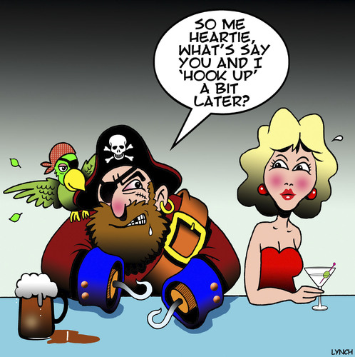 Cartoon: Lets hook up (medium) by toons tagged pirates,pick,up,lines,captain,hook,pirates,pick,up,lines,captain,hook