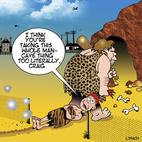 Cartoon: Man cave (medium) by toons tagged man,cave,sheds,prehistoric,caveman,woman,clubbing,man,cave,sheds,prehistoric,caveman,woman,clubbing