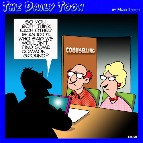 Cartoon: Marriage councilor (medium) by toons tagged marriage,counselling,common,ground,marriage,counselling,common,ground
