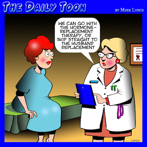 Cartoon: Menopause (medium) by toons tagged hormone,replacement,therapy,menopause,female,doctors,hot,flushes,hormone,replacement,therapy,menopause,female,doctors,hot,flushes