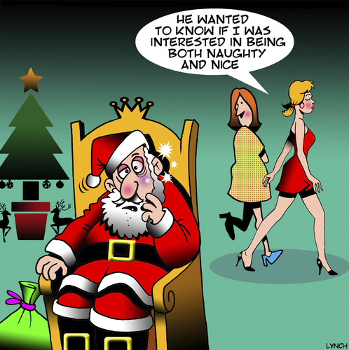 Cartoon: Naughty and nice (medium) by toons tagged christmas,santa,face,slap,mini,skirt,fondling,xmas,christmas,santa,face,slap,mini,skirt,fondling,xmas