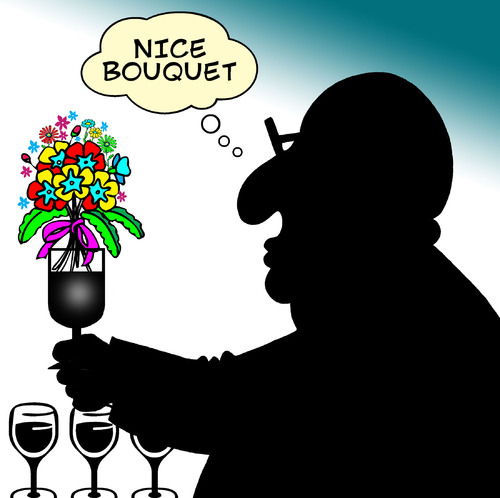 Cartoon: nice bouquet (medium) by toons tagged wine,bouquet,flowers,vino,tasting