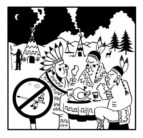 Cartoon: no smoking (medium) by toons tagged native,americans,pipes,peace,pipe,smoking