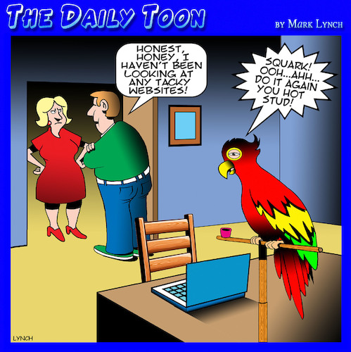 Cartoon: Parrot (medium) by toons tagged websites,parrot,repeating,porn,websites,parrot,repeating