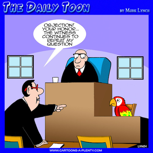 Cartoon: Parroting (medium) by toons tagged lawyers,courtrooms,parrots,lawyers,courtrooms,parrots