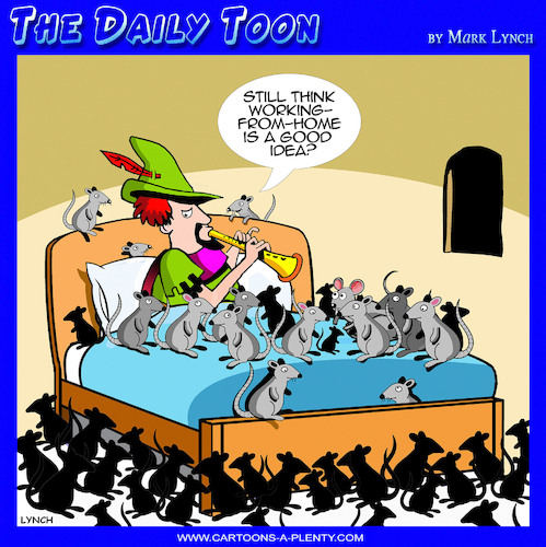 Cartoon: Pied Piper (medium) by toons tagged work,from,home,fairy,tales,rat,plague,flute,work,from,home,fairy,tales,rat,plague,flute