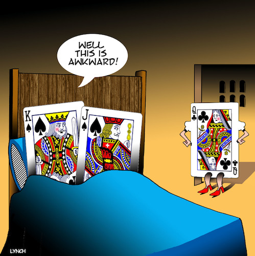 Cartoon: Playing up cards (medium) by toons tagged playing,cards,royalty,infidelity,royal,flush,queen,and,king,playing,cards,royalty,infidelity,royal,flush,queen,and,king