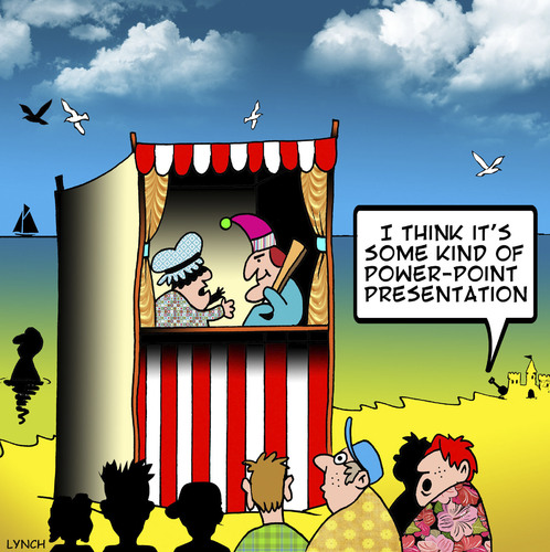 Cartoon: PowerPoint presentation (medium) by toons tagged powerpoint,punch,and,judy,puppets