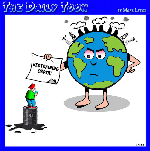 Cartoon: Restraining order (medium) by toons tagged planet,earth,restraining,order,big,oil,planet,earth,restraining,order,big,oil