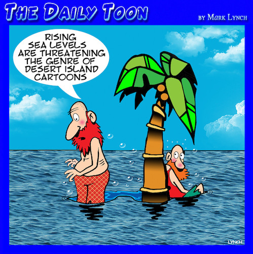 Cartoon: Rising sea levels (medium) by toons tagged desert,island,global,warming,rising,sea,levels,desert,island,global,warming,rising,sea,levels