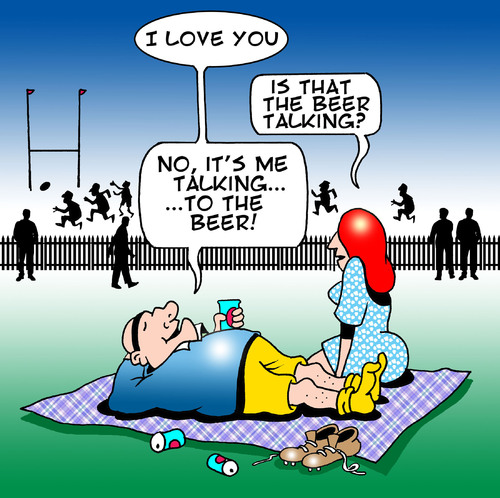 Cartoon: Rugby love (medium) by toons tagged love,rugby,beer,marriage,sport