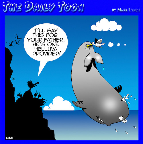 Cartoon: Seagulls (medium) by toons tagged seagull,dads,fathers,whales,seagull,dads,fathers,whales
