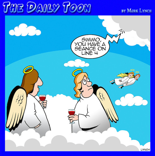 Cartoon: Seance (medium) by toons tagged angels,seances,angels,seances