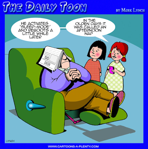 Cartoon: Sleep mode (medium) by toons tagged reboot,afternoon,naps,catnap,reboot,afternoon,naps,catnap