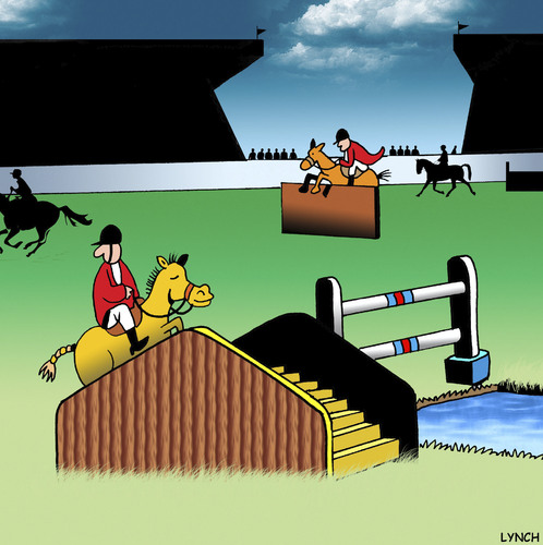 Cartoon: step by step (medium) by toons tagged equestrian,horse,jumping,olympics,hurdles,steeplechase,step