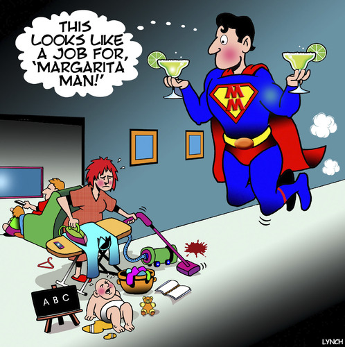 Cartoon: Super hero (medium) by toons tagged margarita,super,hero,superman,cocktails,housework,mums,alcohol,stress,margarita,super,hero,superman,cocktails,housework,mums,alcohol,stress