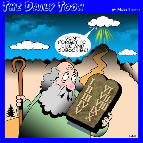 Cartoon: Ten Commandments (medium) by toons tagged like,and,subscribe,moses,10,commandments,like,and,subscribe,moses,10,commandments