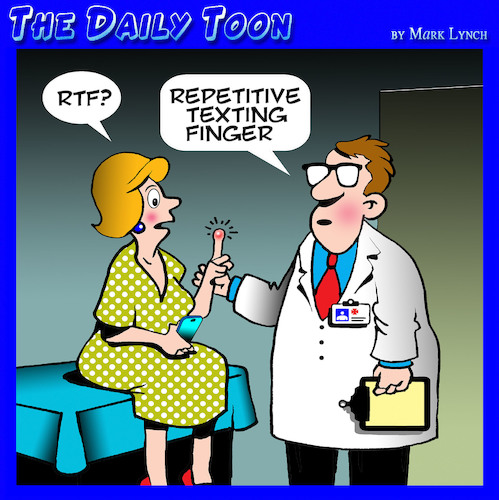 Cartoon: Texting (medium) by toons tagged repetitive,injury,texts,texting,repetitive,injury,texts,texting
