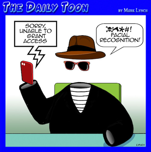 Cartoon: The invisible man (medium) by toons tagged facial,recognition,invisible,smart,phone,security,facial,recognition,invisible,smart,phone,security