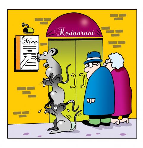Cartoon: the menu (medium) by toons tagged restaurants,vermon,rats,menu,food,dining,entree