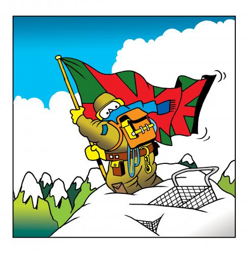 Cartoon: the shopping trolley (medium) by toons tagged mountaineering,shopping,trolley