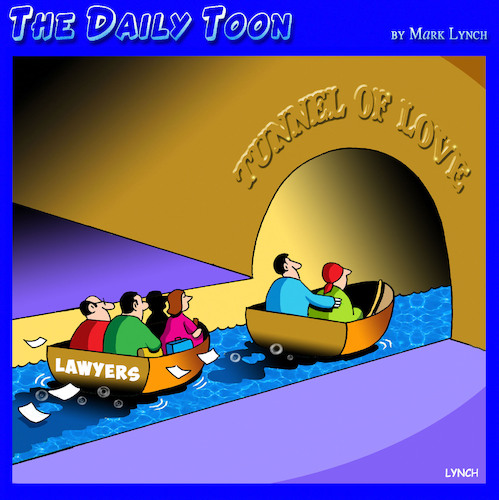 Cartoon: Tunnel of love (medium) by toons tagged divorce,lawyers,divorce,lawyers