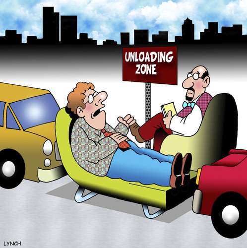 Cartoon: Unloading zone (medium) by toons tagged psychology,psychiatrist,mental,loading,zone