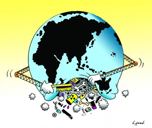 Cartoon: World sweep (medium) by toons tagged environment,ecology,greenhouse,gases,pollution,earth,day