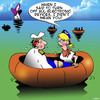 Cartoon: Airline crash (small) by toons tagged stewardess,airline,captain,plane,crash,liferaft,electronic,equipment