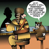Cartoon: Angry Raccoon (small) by toons tagged davy,crockett,raccoon,coonskin,cap,wild,west,animal,tail,trophy