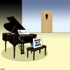Cartoon: Bach in five (small) by toons tagged bach,piano,musical,instrument,toilet,break,mens,room