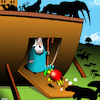 Cartoon: Balloon animals (small) by toons tagged noahs,ark,balloon,animals,clown