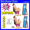 Cartoon: Before and after (small) by toons tagged weight,loss,pills,obesity,fat,overweight,scams,losing,money