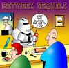 Cartoon: Between sequels (small) by toons tagged star,wars,movie,sequels,sauces,ketchup,fast,food,drinks,cafe,restaurants,chef,cook,waiter,hot,dog