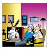 Cartoon: bunny tv (small) by toons tagged tv,television,pay,rabbits,entertainment,loungeroom,animals,receivers,antenna