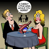 Cartoon: Cheeky little wine (small) by toons tagged wine,connoisoir,tasting,cleavage,breasts,making,reatauarants,consumption,food