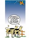 Cartoon: cow over the moon (small) by toons tagged methane gas cow jumped over the moon fairy tales environment ecology greenhouse gases pollution earth day